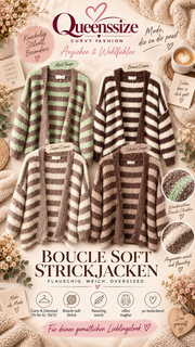 Curvy Boucle Strickjacke 44/52