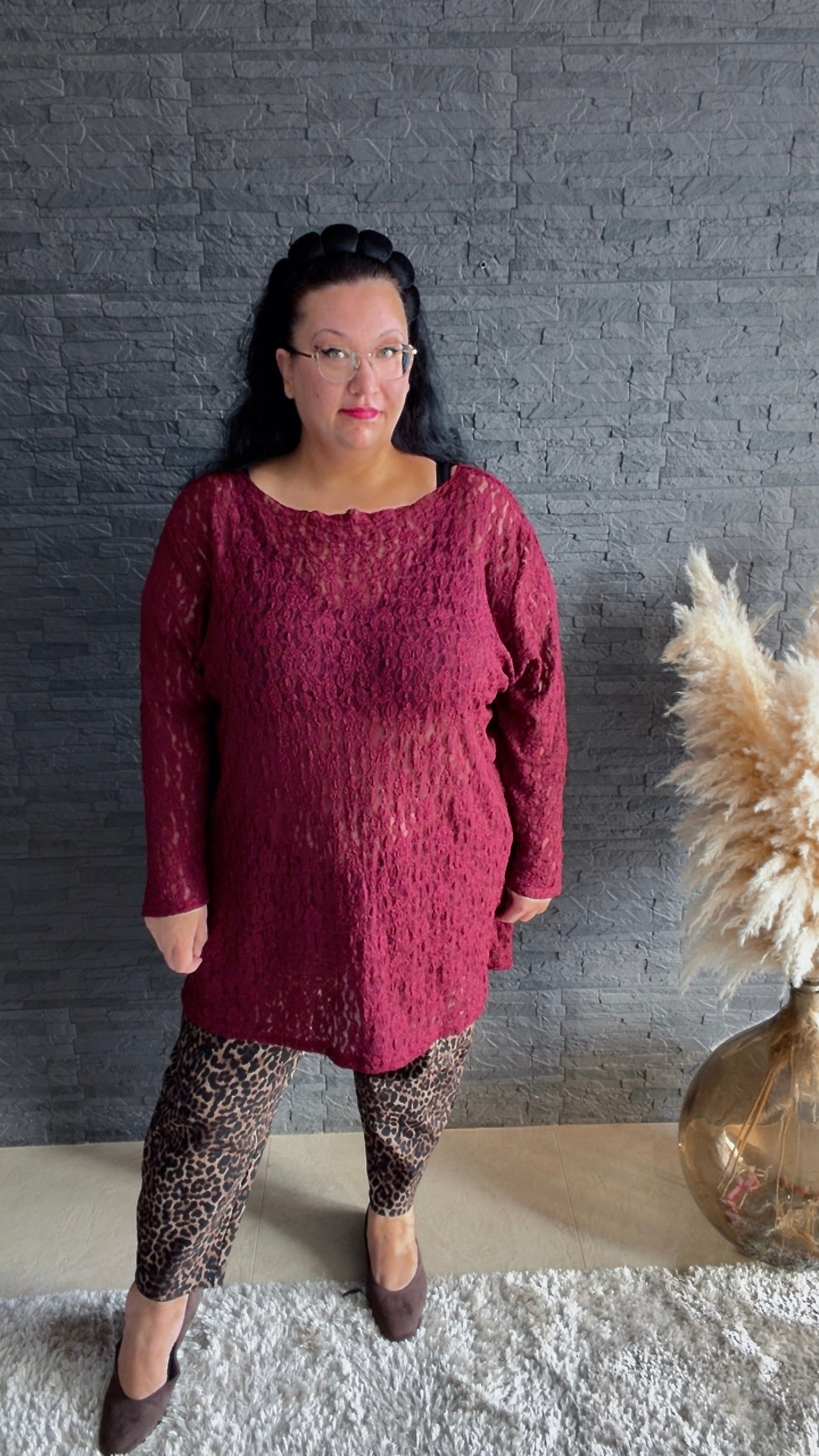 Curvy Spitzen Longsleeve Lucia 54/58