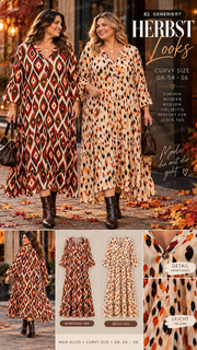Curvy Midi-Kleid Nila 52/56 – AI GENERATED / KI-GENERIERT