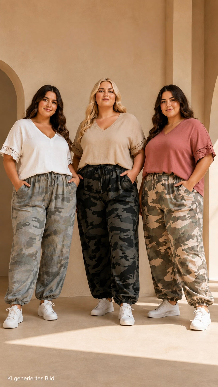 Curvy Musselinhose Camouflage 48/56