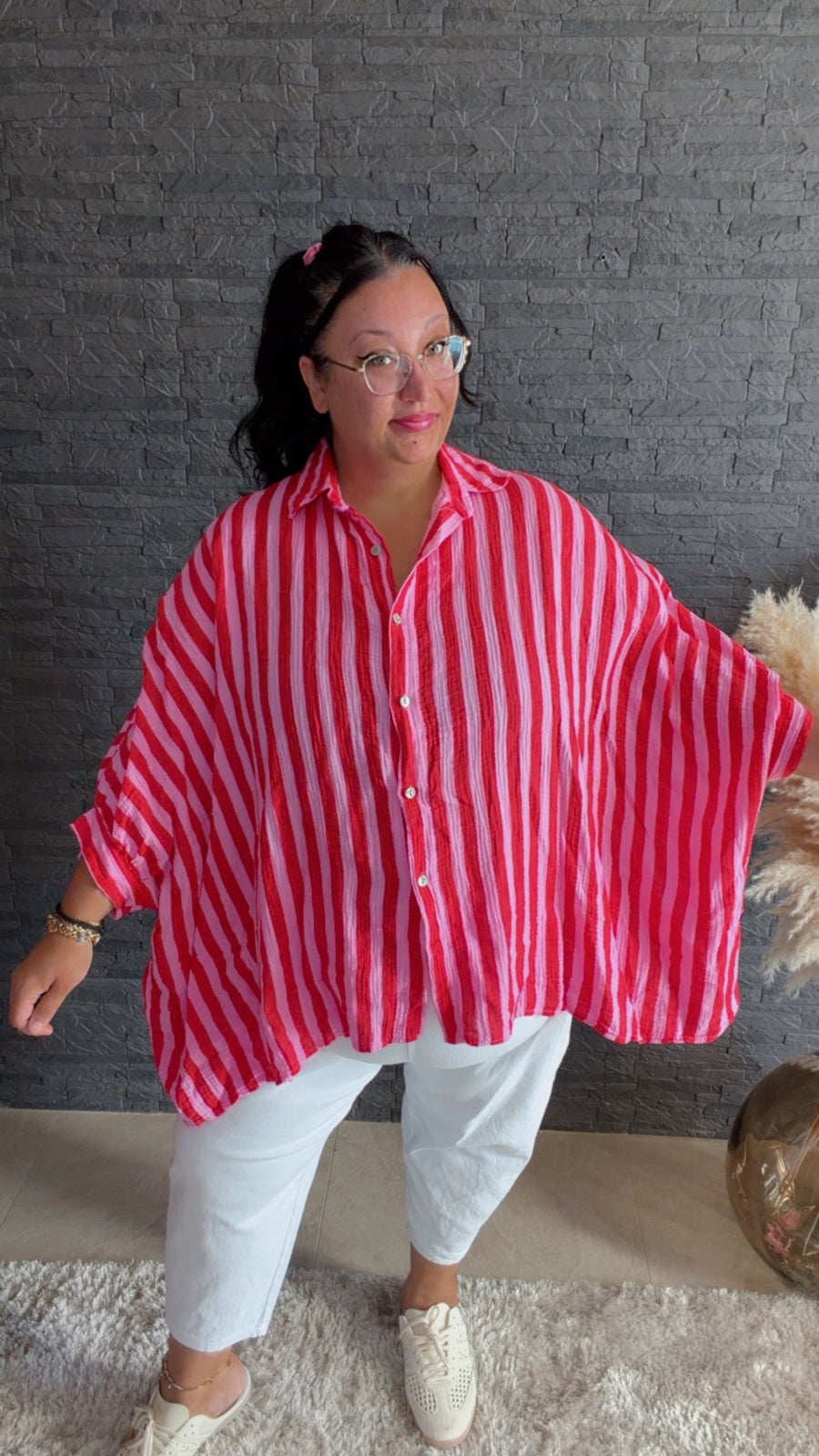 Oversized Musselinbluse