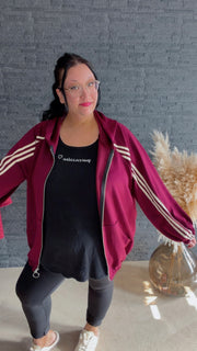 Curvy Sweatshirt-Jacke Stripes 52/58