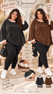 NOELIA- Rüschen Pullover 54/58
