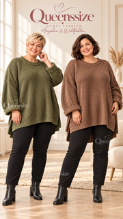 Vokuhila-Strickpullover 52/56