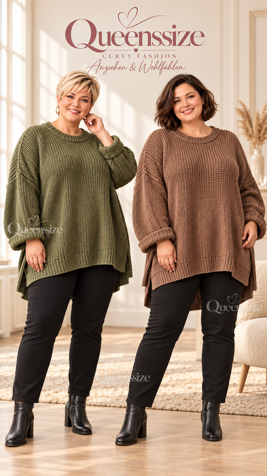 Vokuhila-Strickpullover 52/56