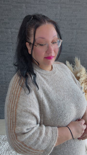 Curvy Stripe-Strickpullover 48/54