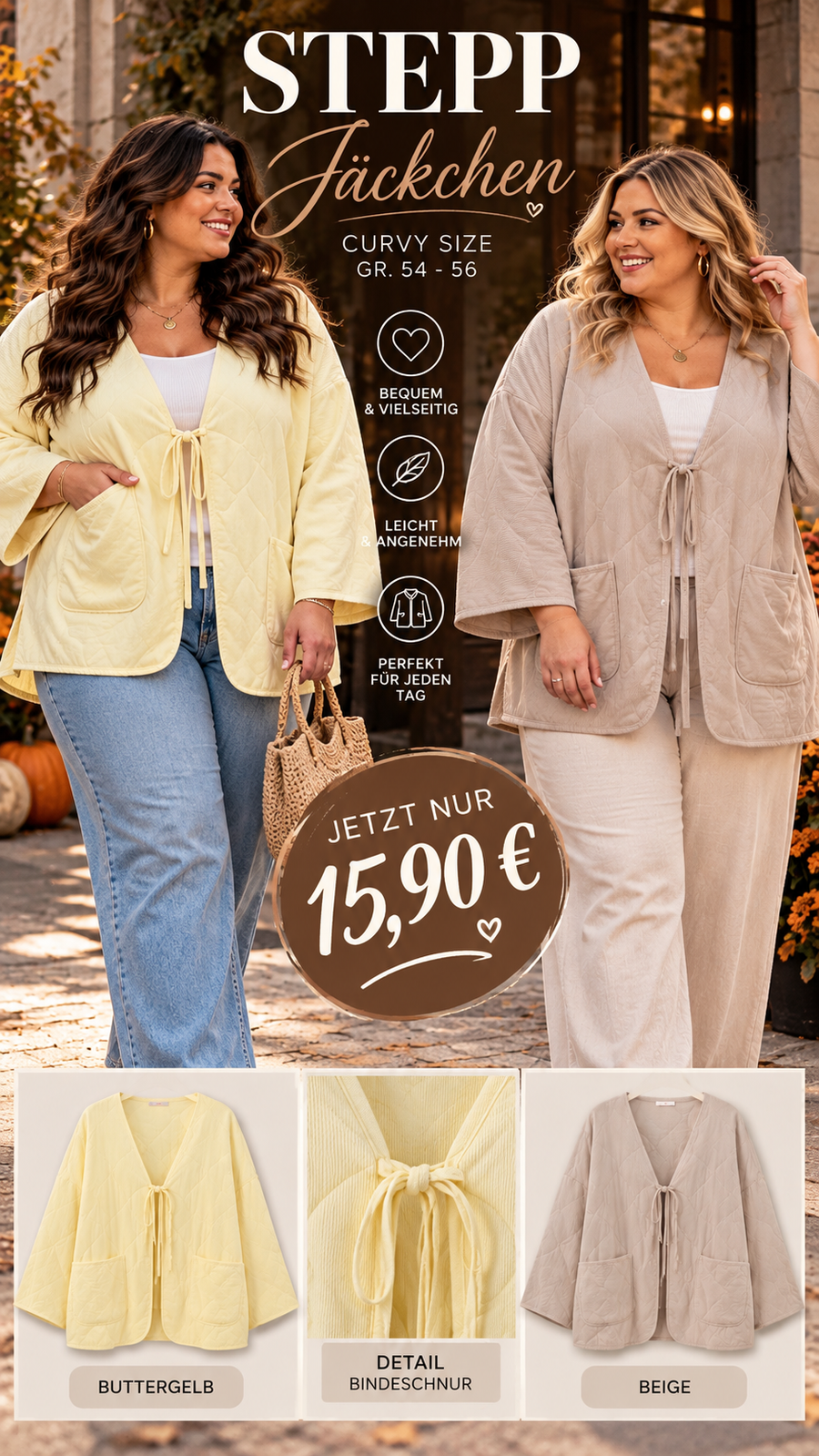Curvy Steppjacke Agnes 52/58