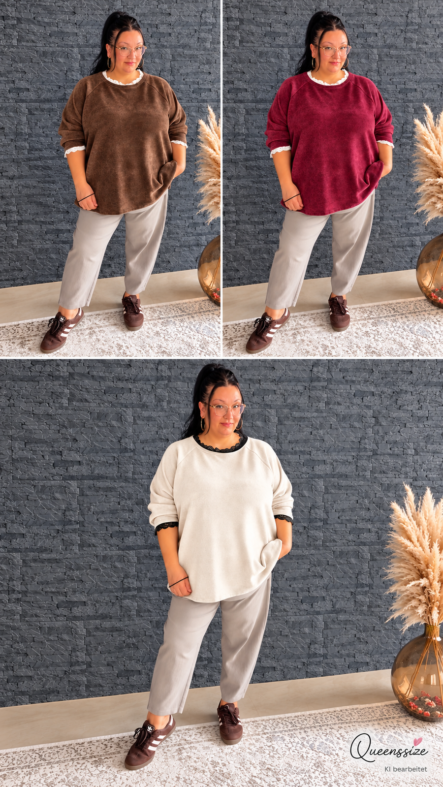 NOELIA- Rüschen Pullover 54/58