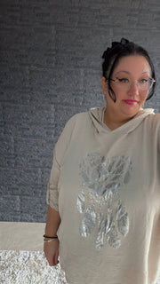 Kapuzenbluse "Silver Heart (50/54)