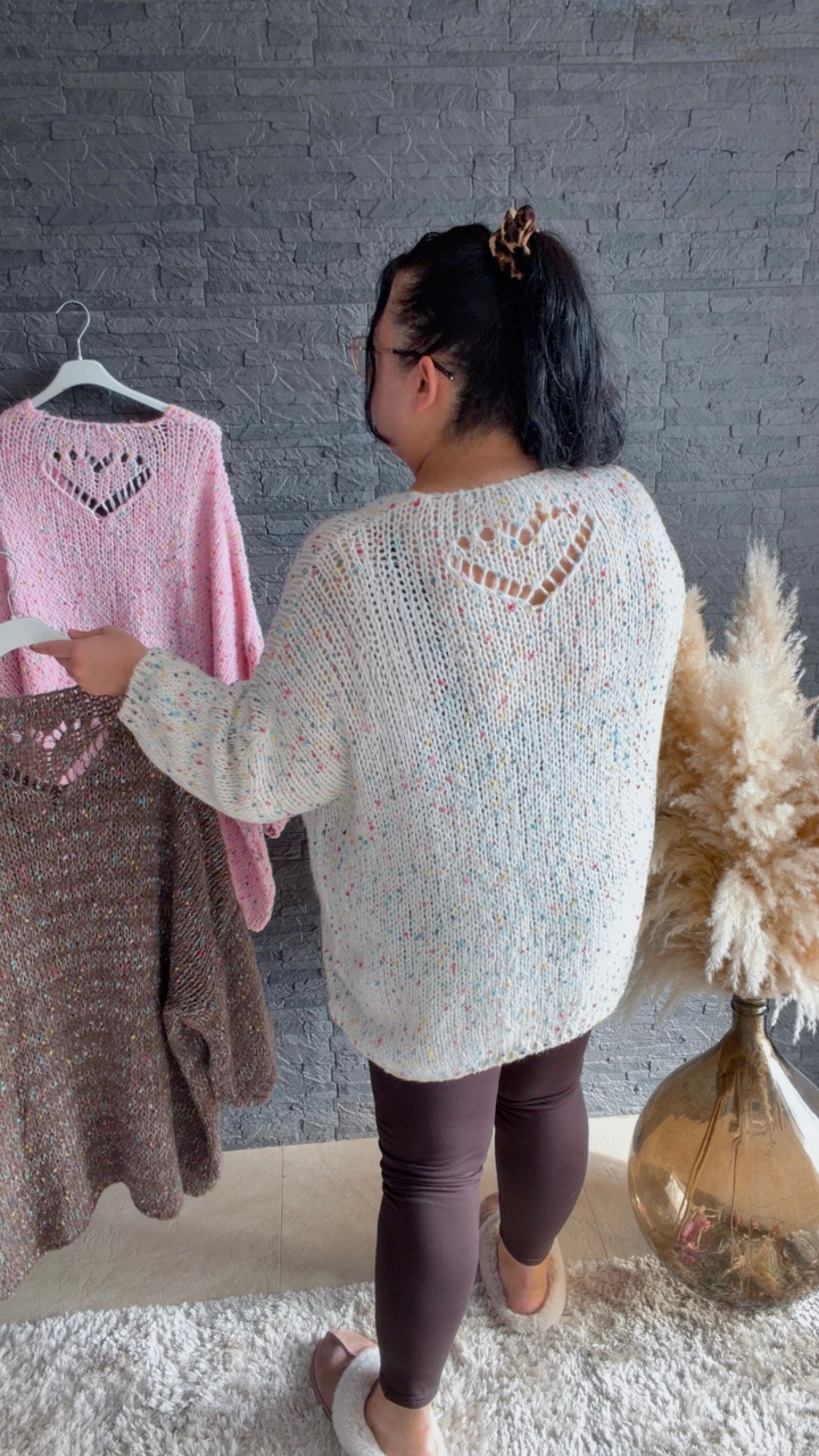 Konfetti-Grobstrickpullover  52/56