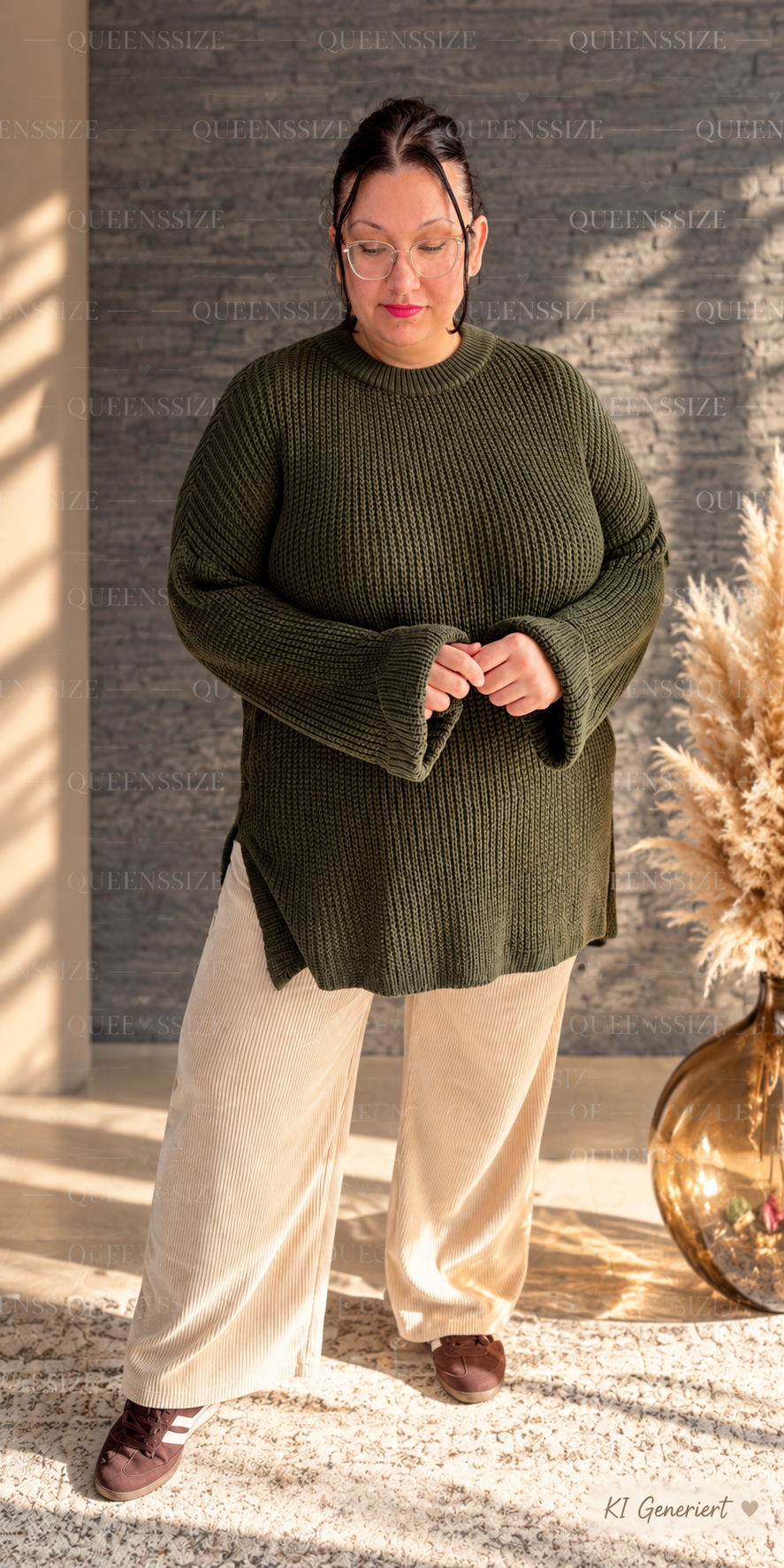 Vokuhila-Strickpullover 52/56