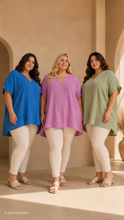 Curvy Musselin Bluse Asya 54/58