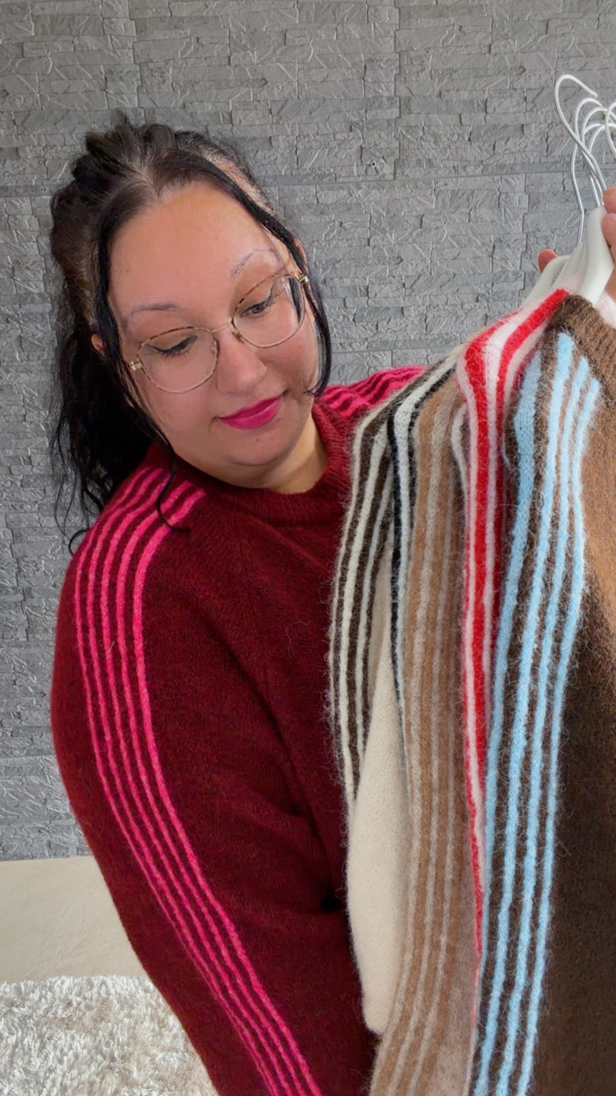 Curvy Stripe-Strickpullover 48/54