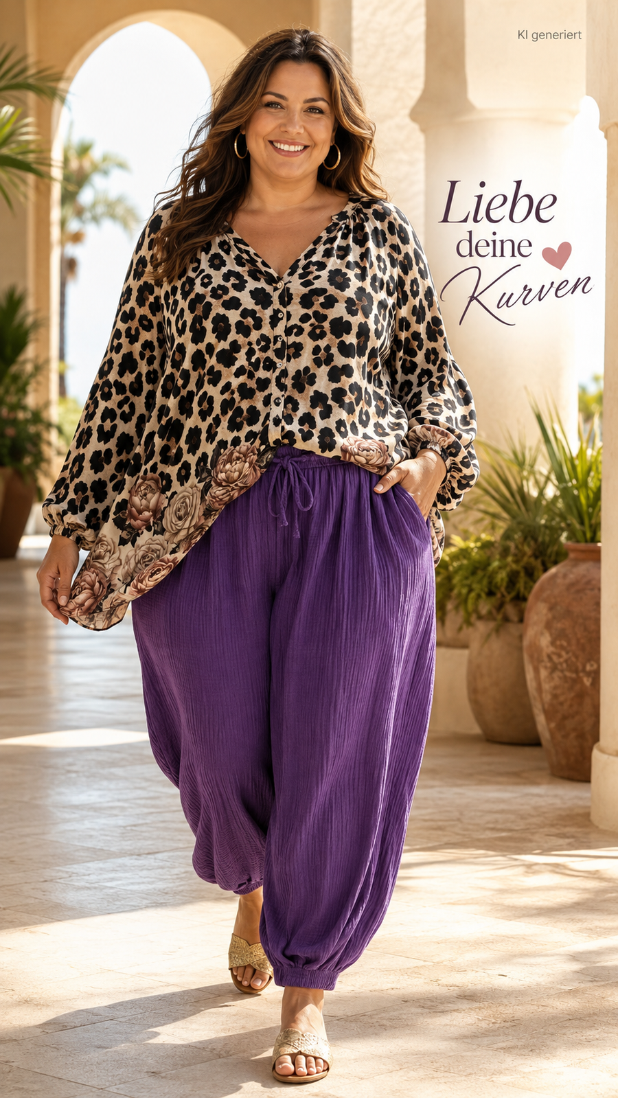 Curvy Musselin Balloon Hosen 48/56