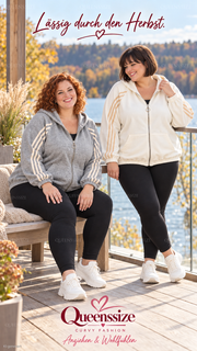 Curvy Sweatshirt-Jacke Stripes 52/58