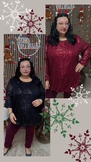 Pailletten Bluse Cyntia (52/56)