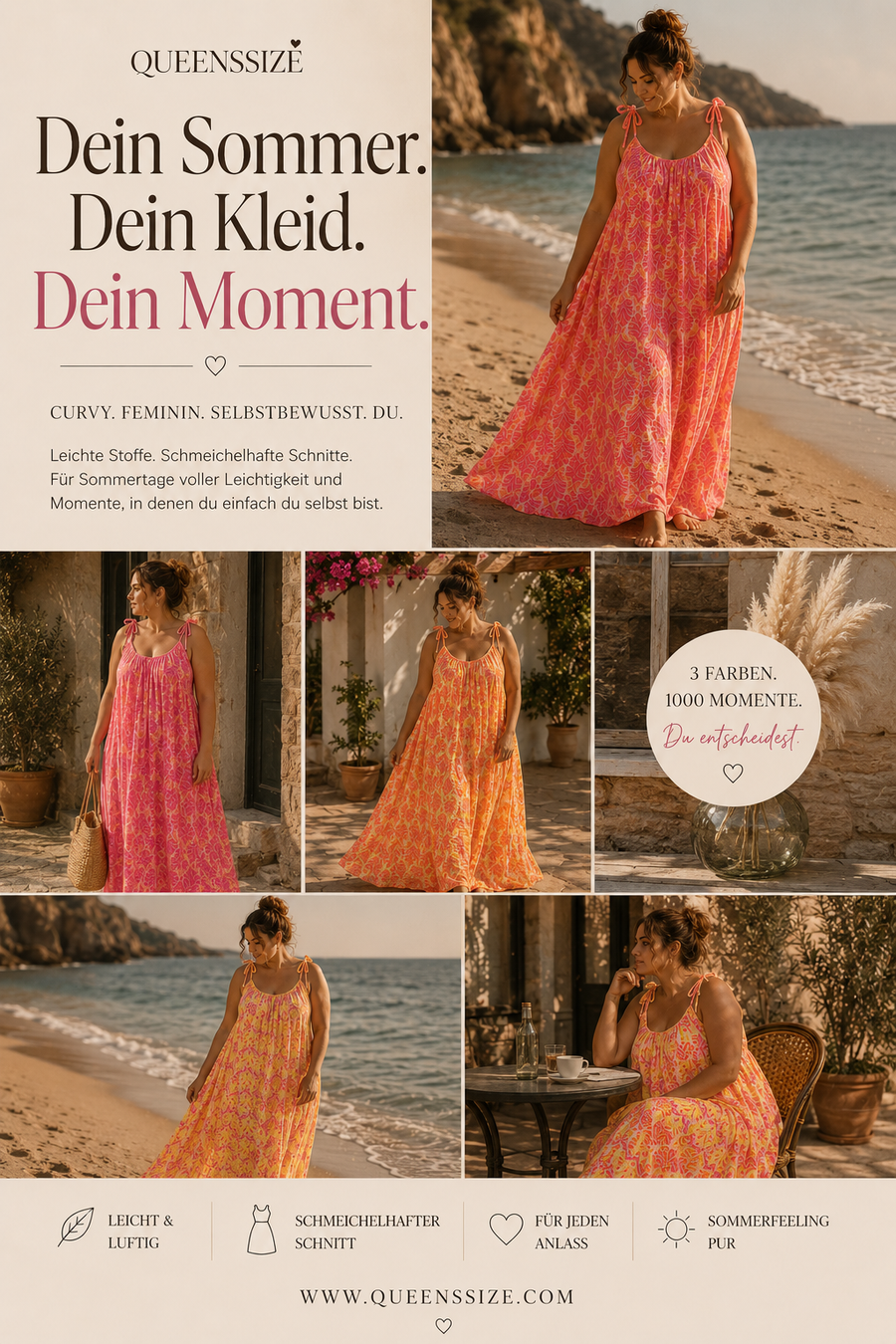 Curvy Musselin-Kleid Cloé (48/54)