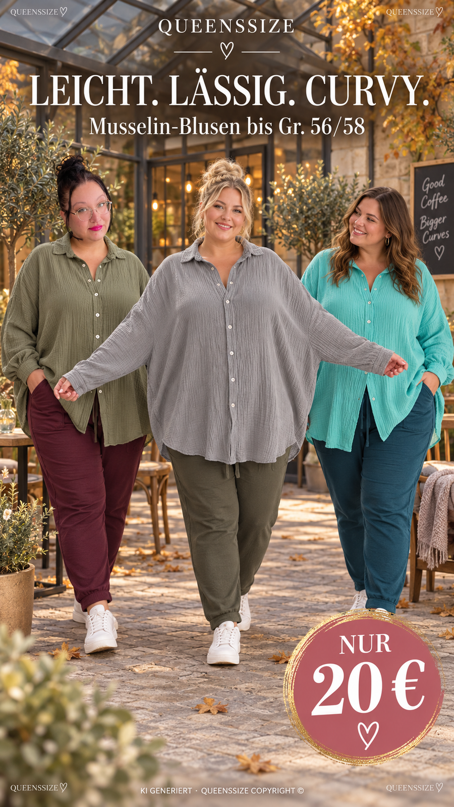Curvy Musselin Bluse Mia 46/58