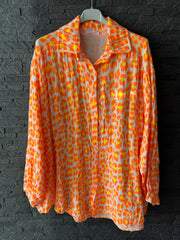 Musselinbluse Neon-Leo