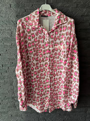 Musselinbluse Neon-Leo