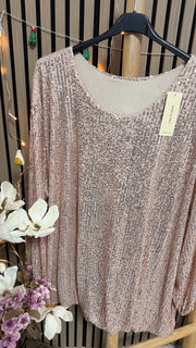 Pailletten Bluse Cyntia (52/56)