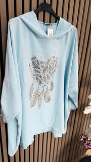 Kapuzenbluse "Silver Heart (50/54)