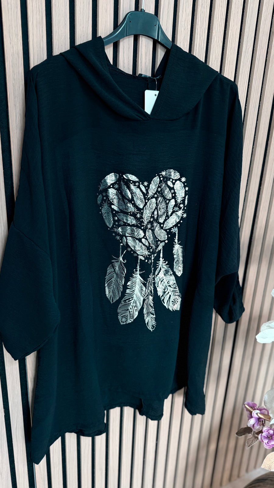 Kapuzenbluse "Silver Heart (50/54)