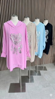 Kapuzenbluse "Silver Heart (50/54)