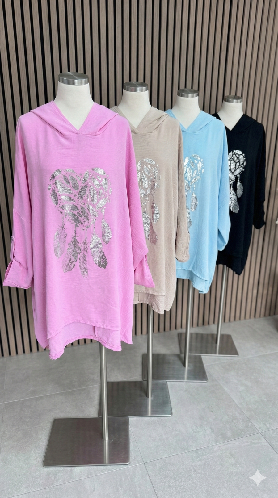 Kapuzenbluse "Silver Heart (50/54)