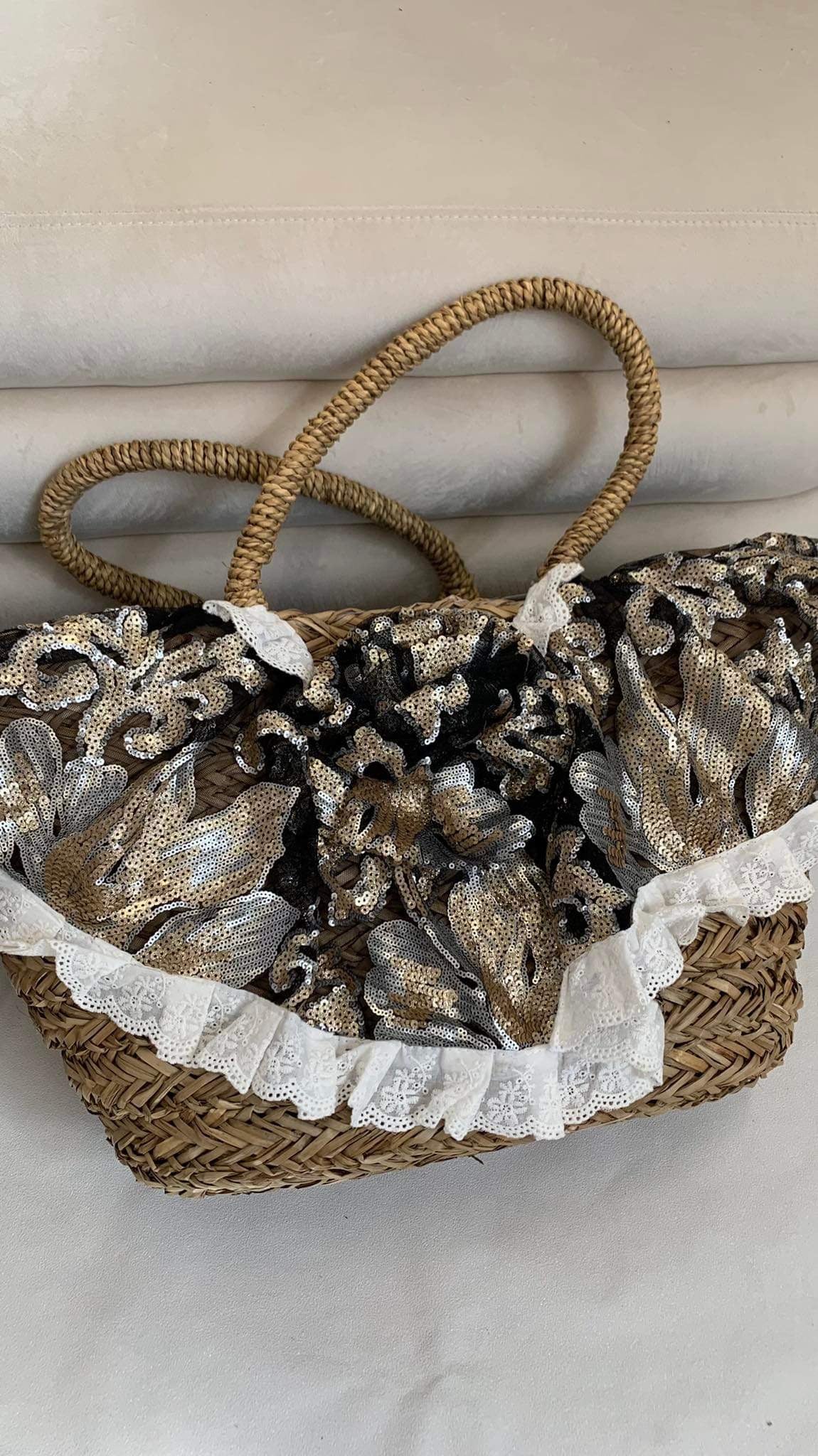 Korbtasche Pailletta
