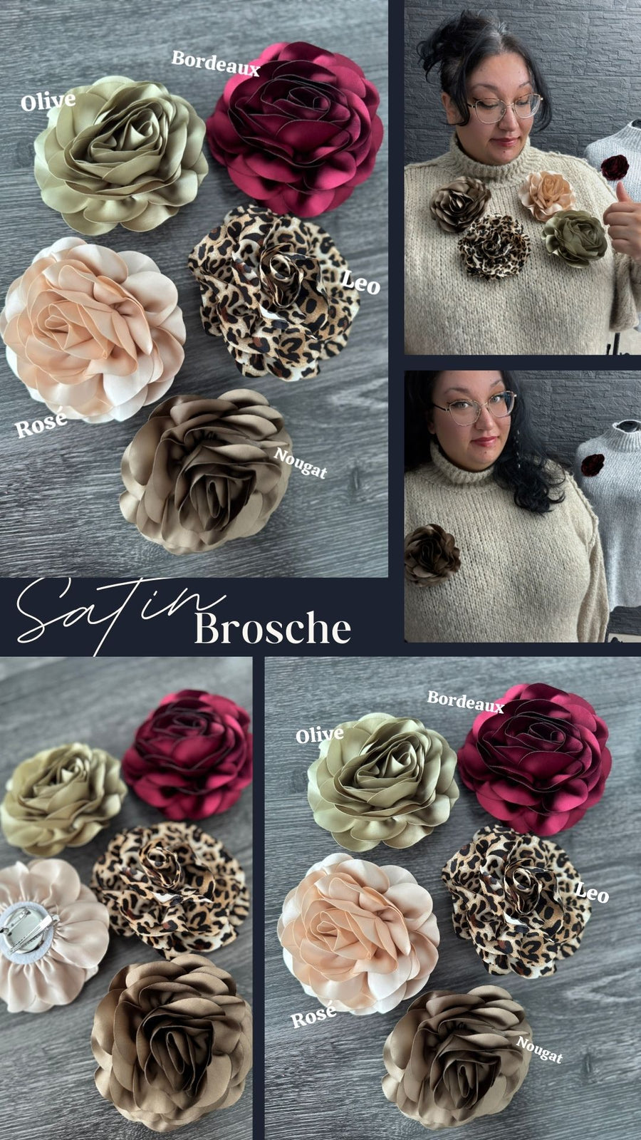 Brosche Rosy