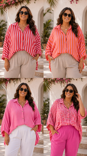 Oversized Musselinbluse