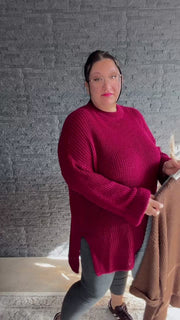 Vokuhila-Strickpullover 52/56